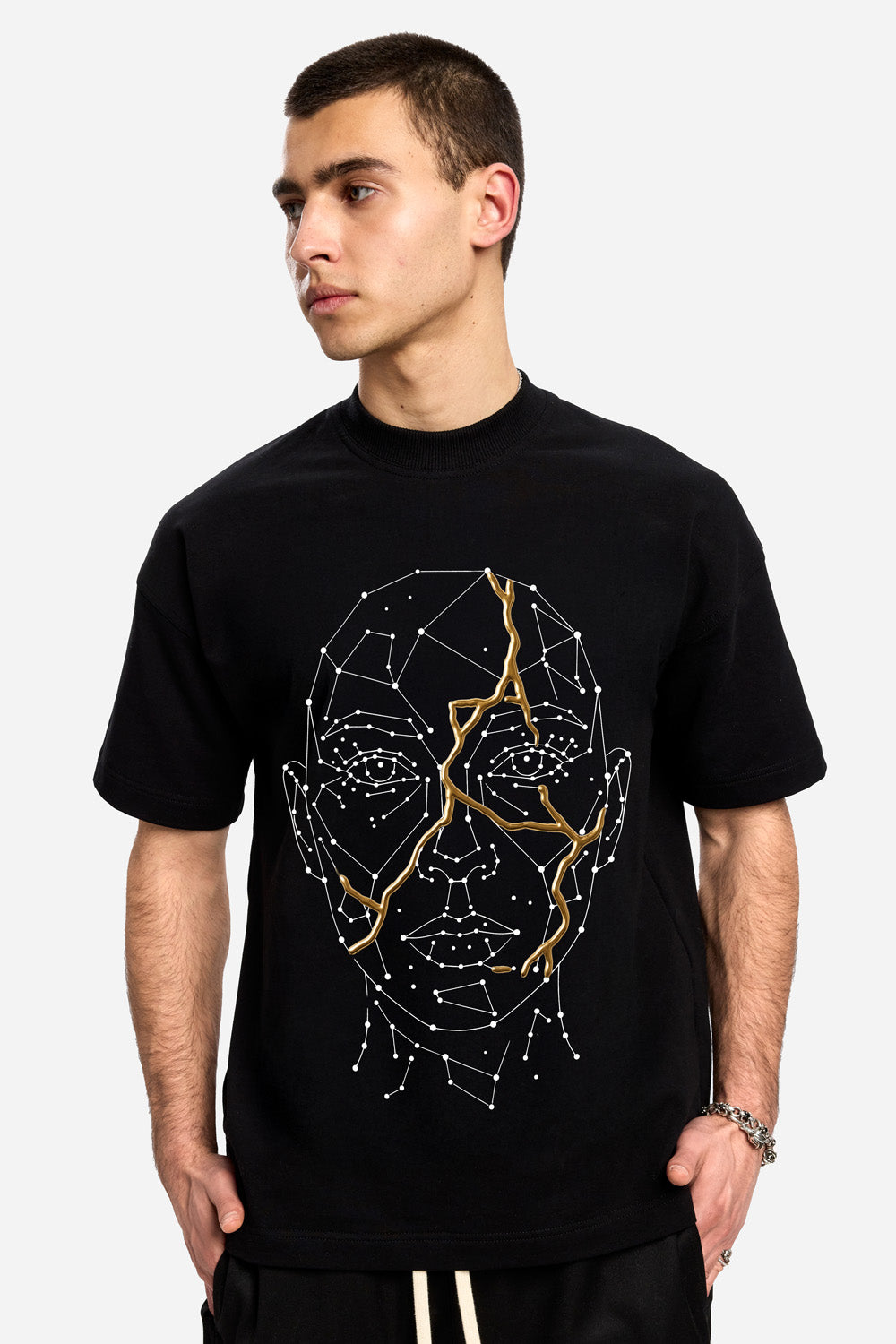 Ginza Printed Black T-Shirt