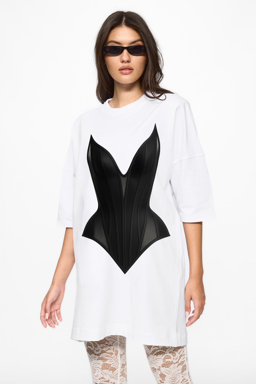 Contour Printed White Dress