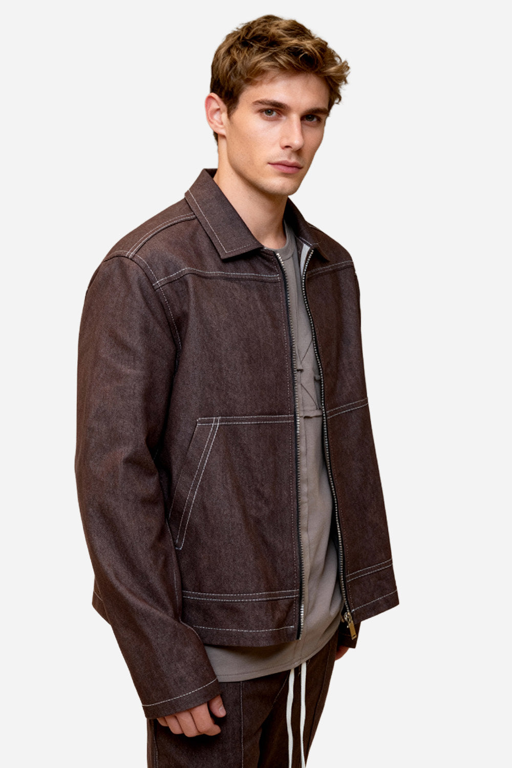 Six denim Brown Jacket
