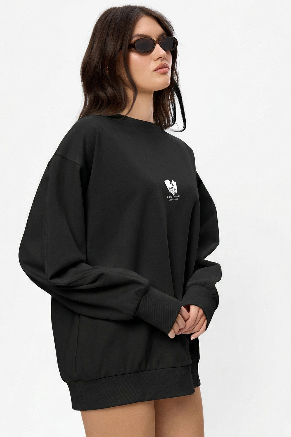 Valentines Printed Black Sweater