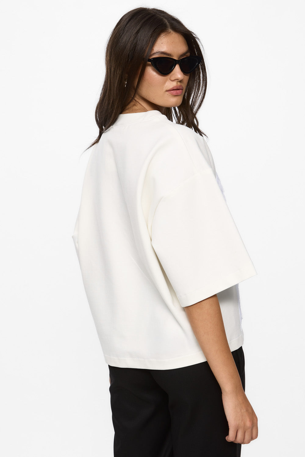 Kyo Rose Off-White Stitched Corset T-shirt