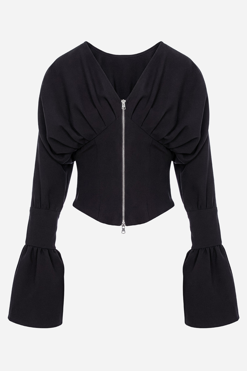 Czarna bluza z kapturem Karol z gorsetem