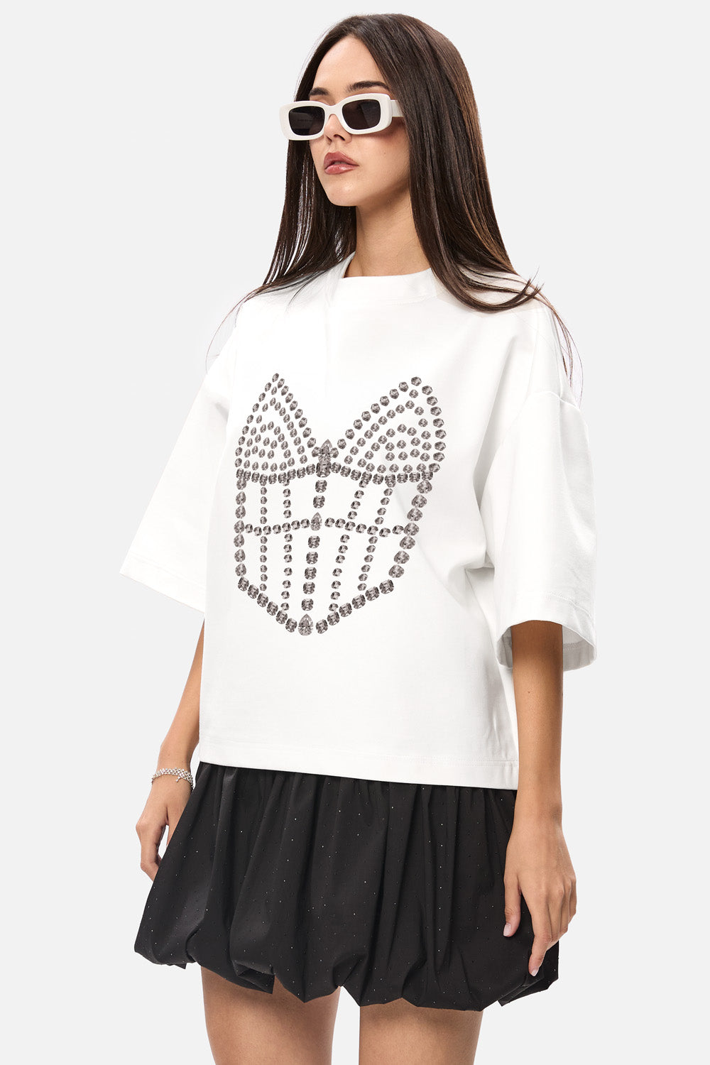 Tricou de femei cu imprimeu La Perle | Confort & Eleganță | Off White | Atelier Hamza