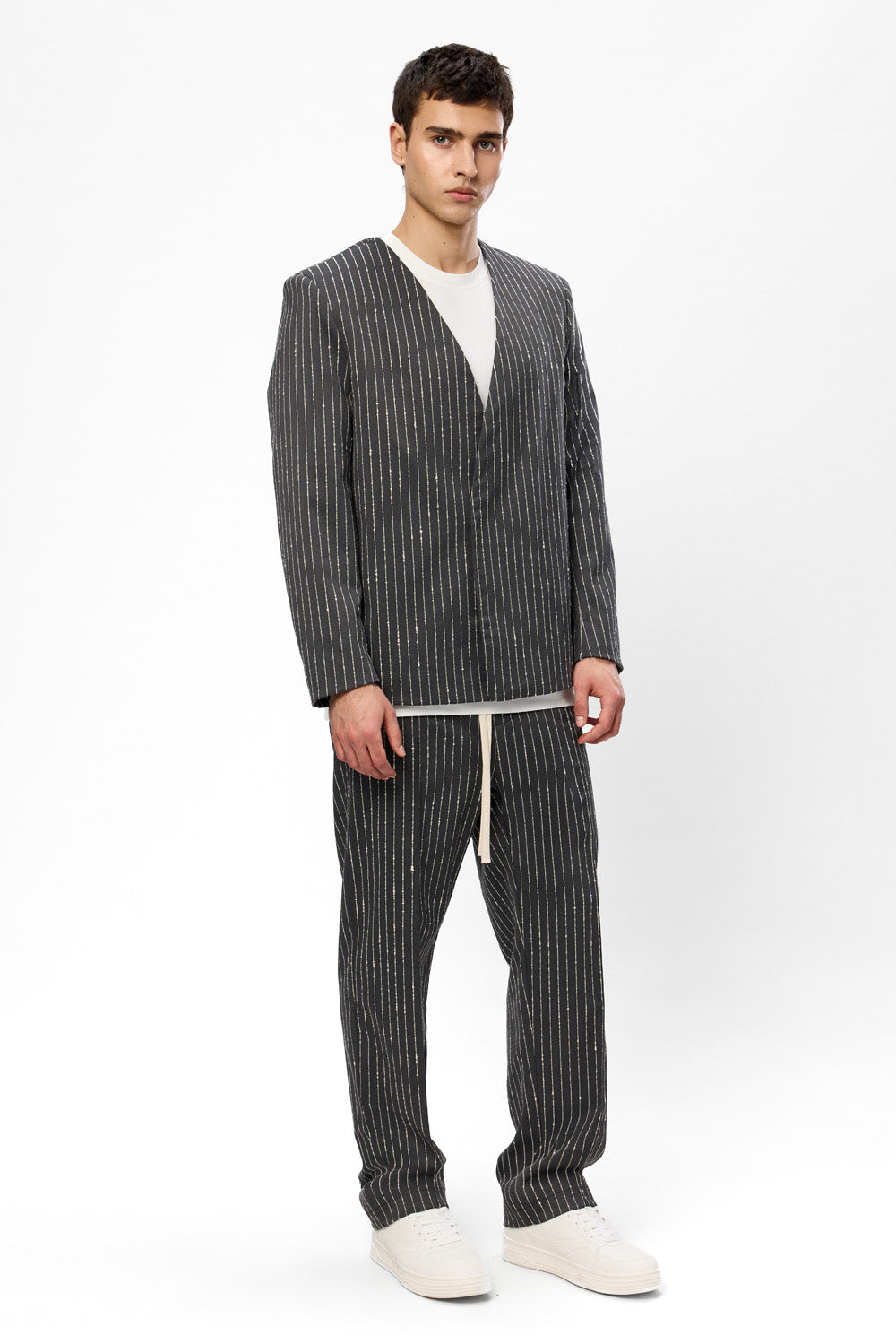 247 Grey Striped Blazer