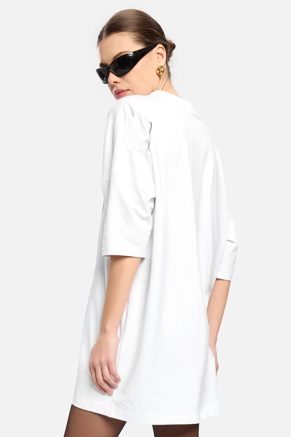 Silver Belt printed Black Dress