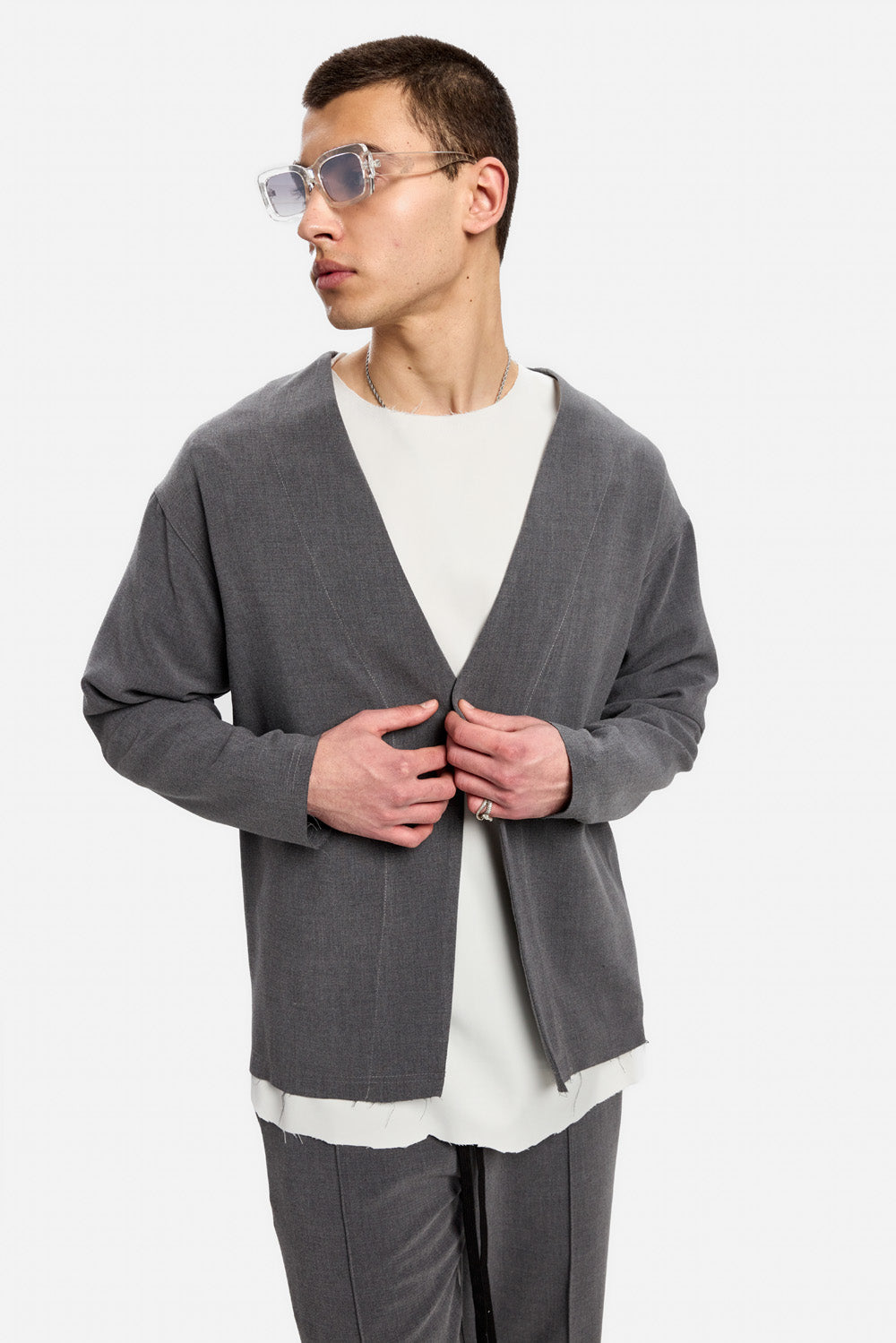 Cardigan 247 | Bărbați | Gri | Stil Modern & Elegant | Confort & Funcționalitate | Atelier Hamza