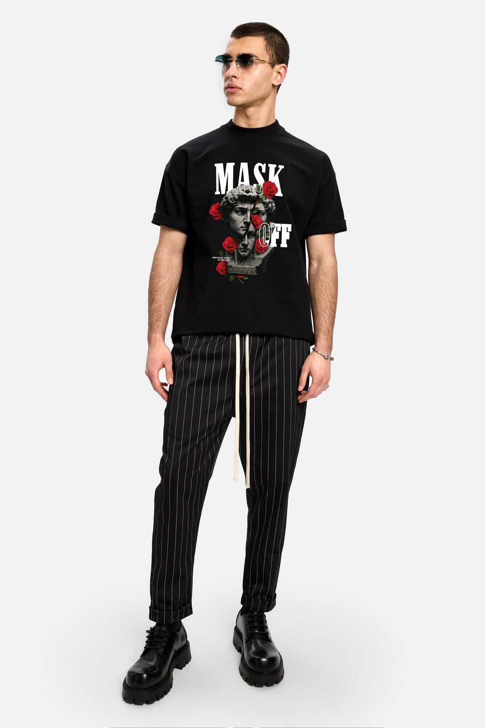 Tricou cu imprimeu Mask Off| Barbati | Negru | Stil Modern & Elegant | Confort & Funcționalitate | Atelier Hamza