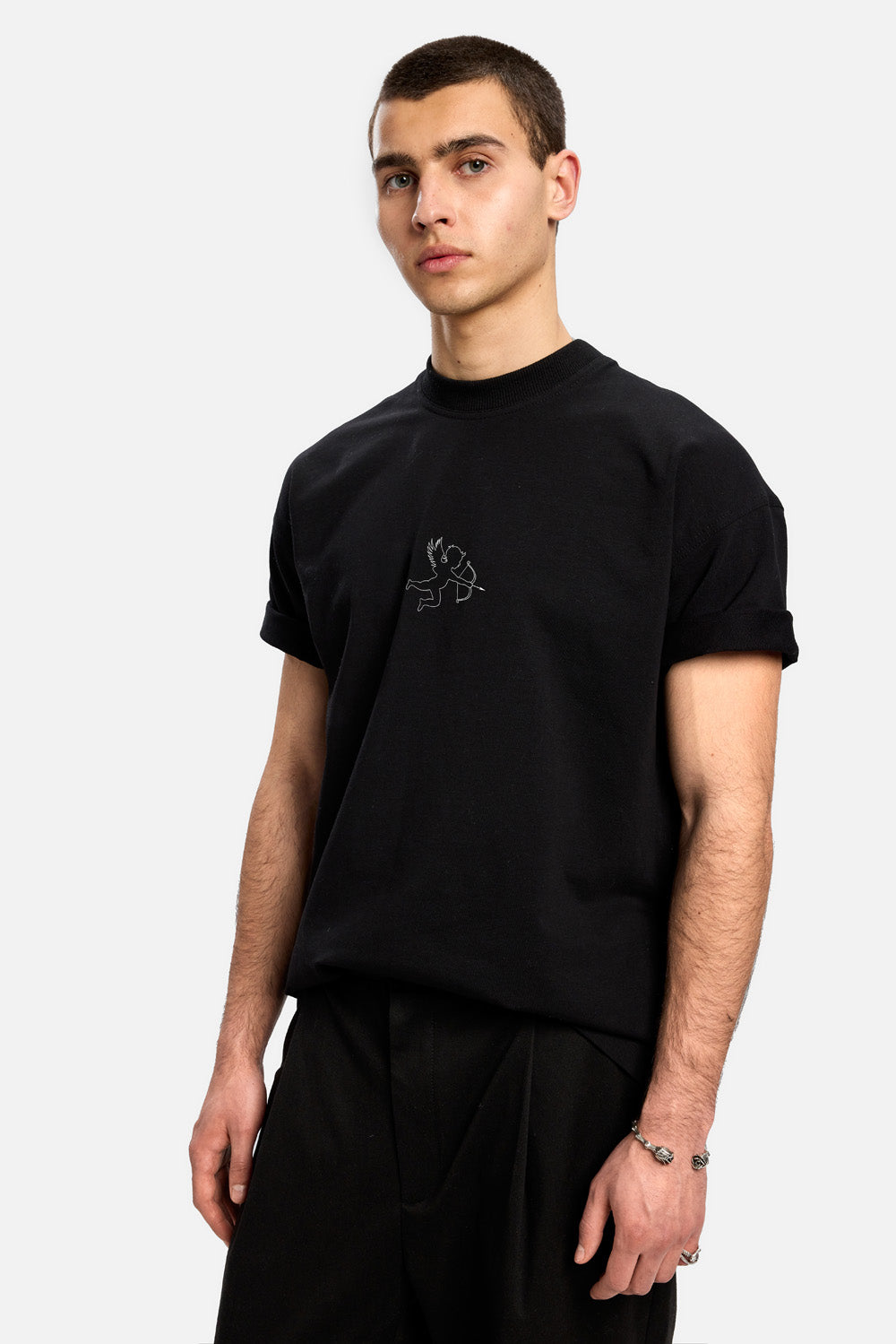 Tricou cu imprimeu Saint 2.0| Barbati | Negru | Stil Modern & Elegant | Confort & Funcționalitate | Atelier Hamza