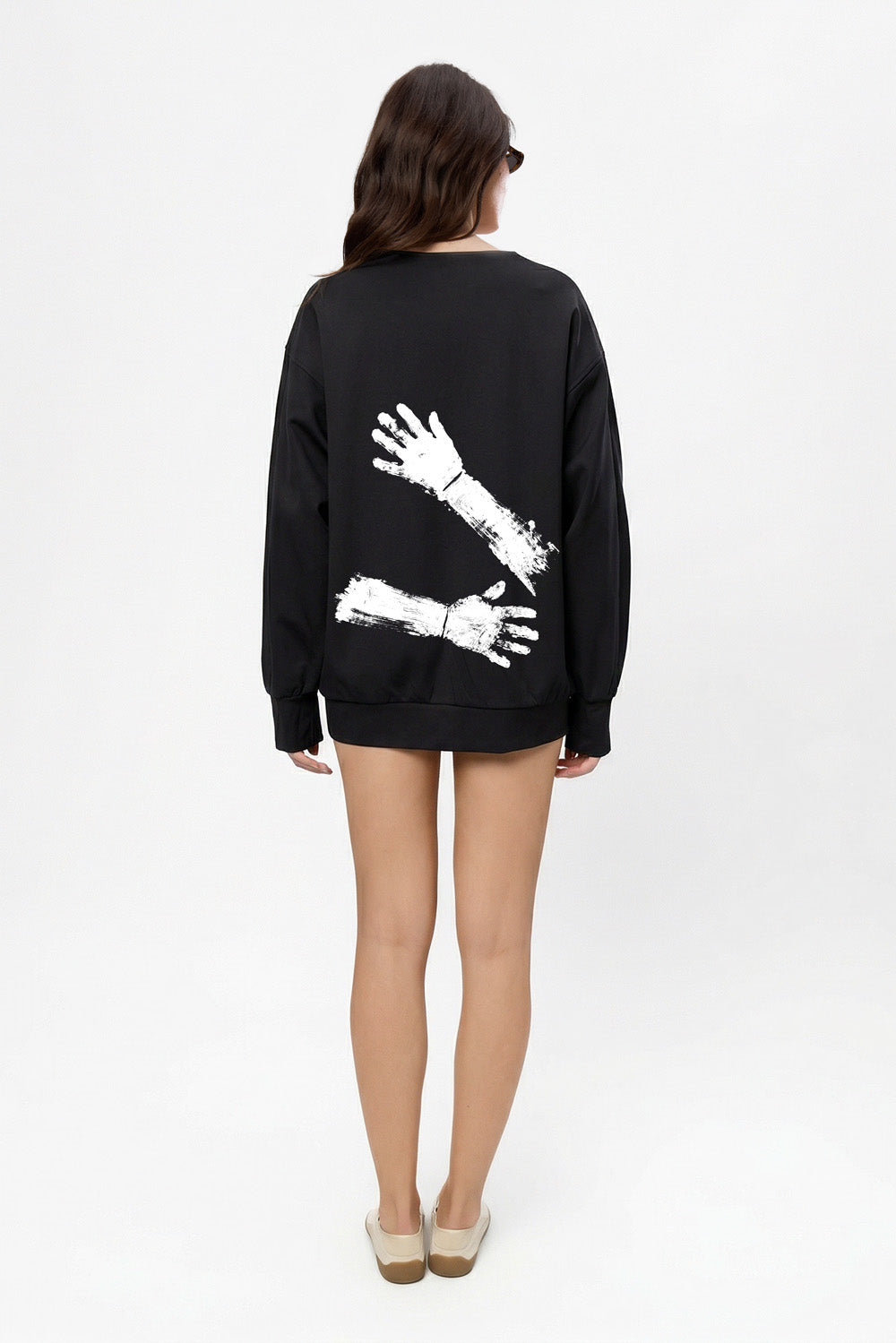 Valentines Printed Black Sweater