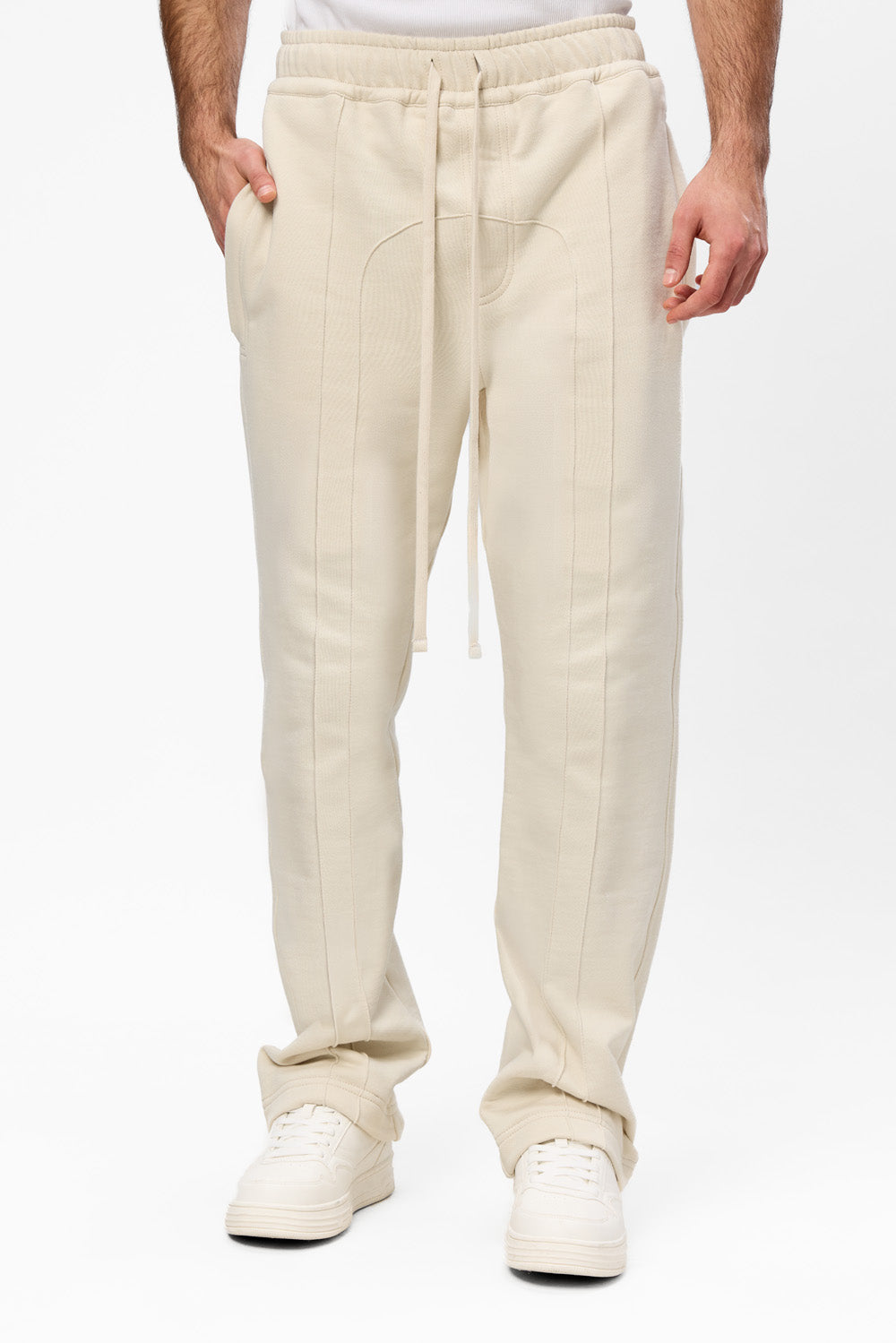 247 V2 Vanilla Cotton Pants with decorative stitches
