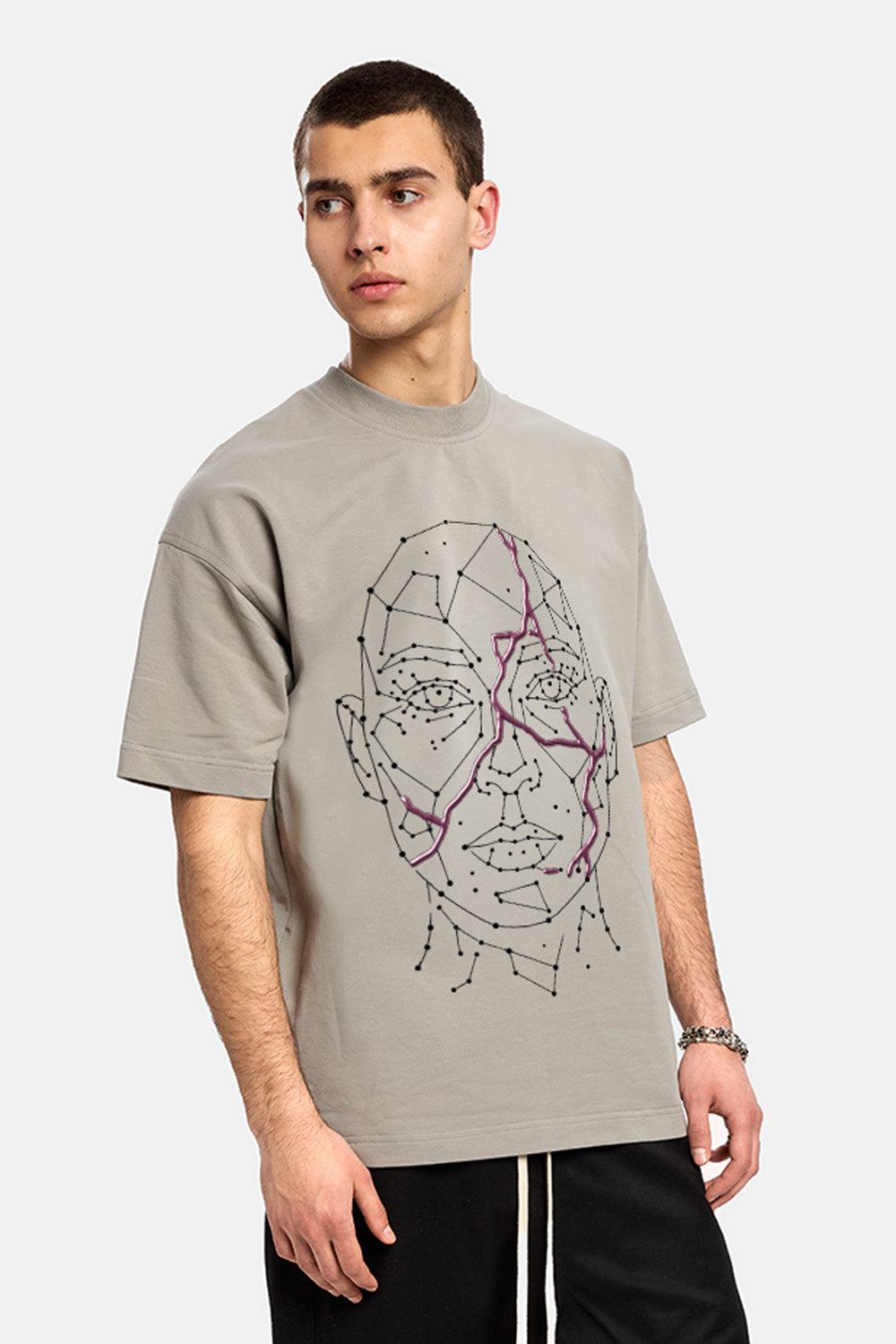 Ginza Printed Grey T-Shirt