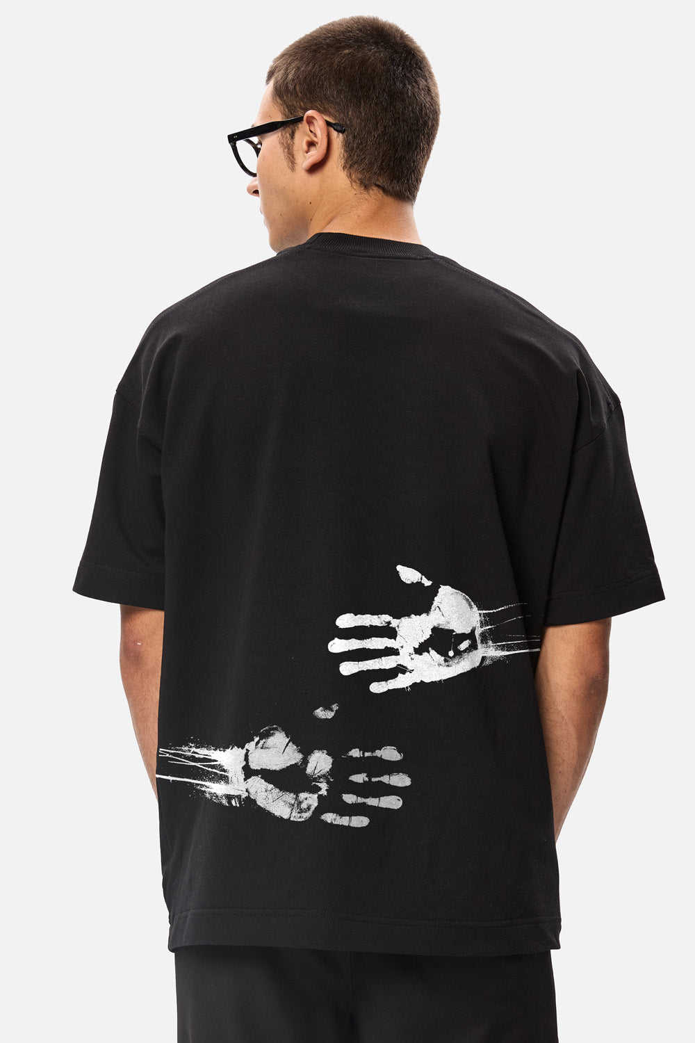 Tricou negru de barbati cu imprimeu Hug | Confort & Eleganță | Negru | Atelier Hamza