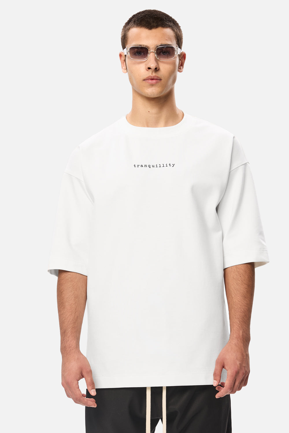 Tricou cu imprimeu Tranquillity oversized | Confort & Eleganță | Alb | Atelier Hamza