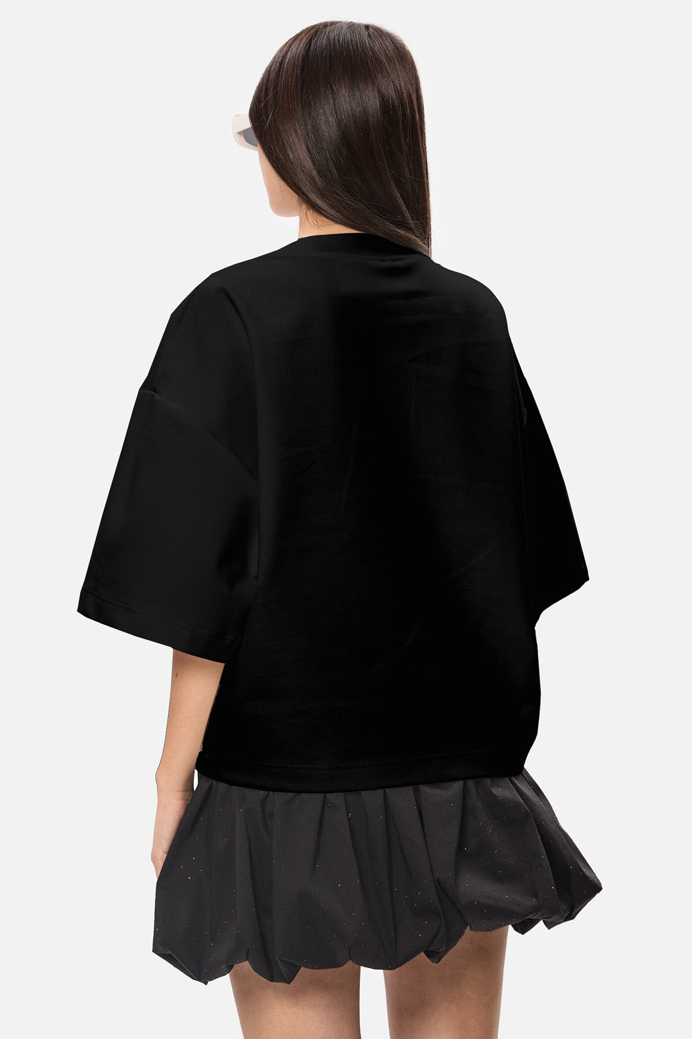 Tricou de femei cu imprimeu Belle | Confort & Eleganță | Negru | Atelier Hamza