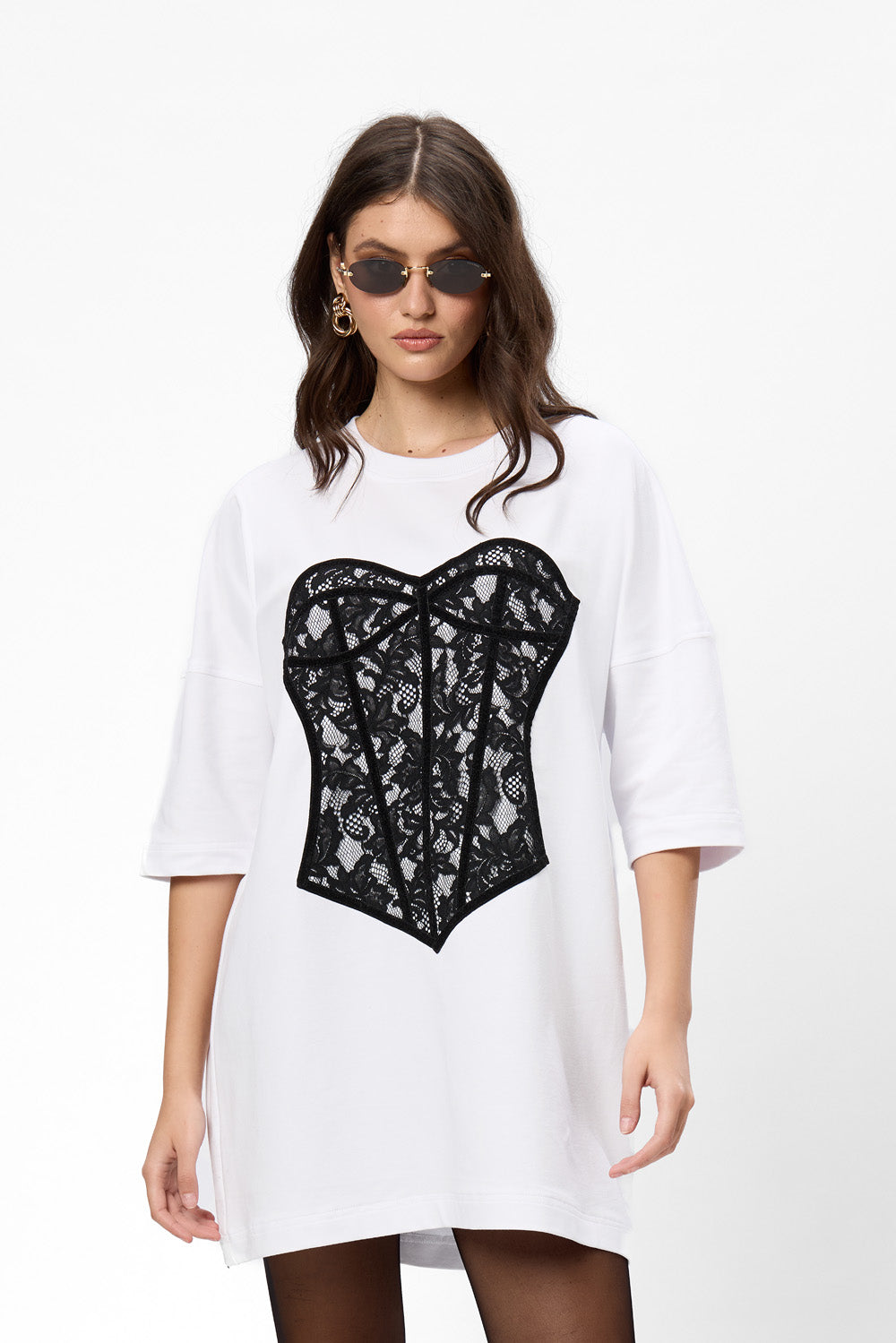 Silhouette Stitched Corset White Dress