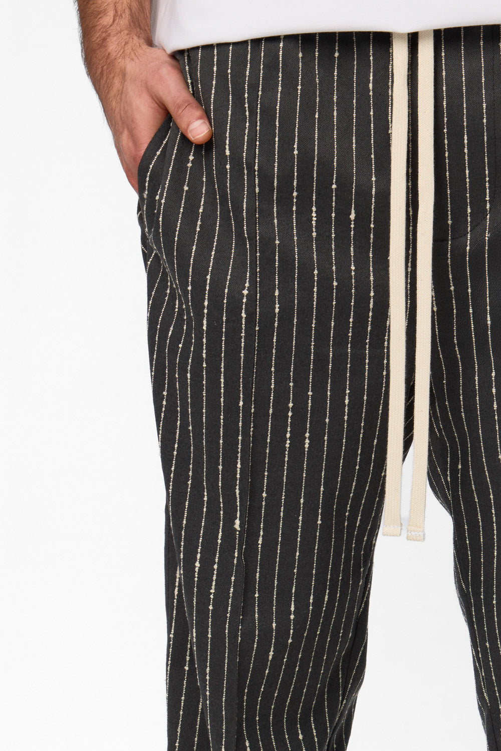 247 grey striped cloth pants