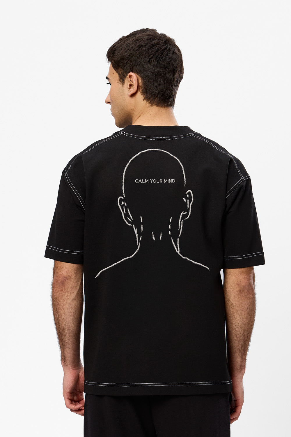 Calm 2.0 embroidered Black T-shirt