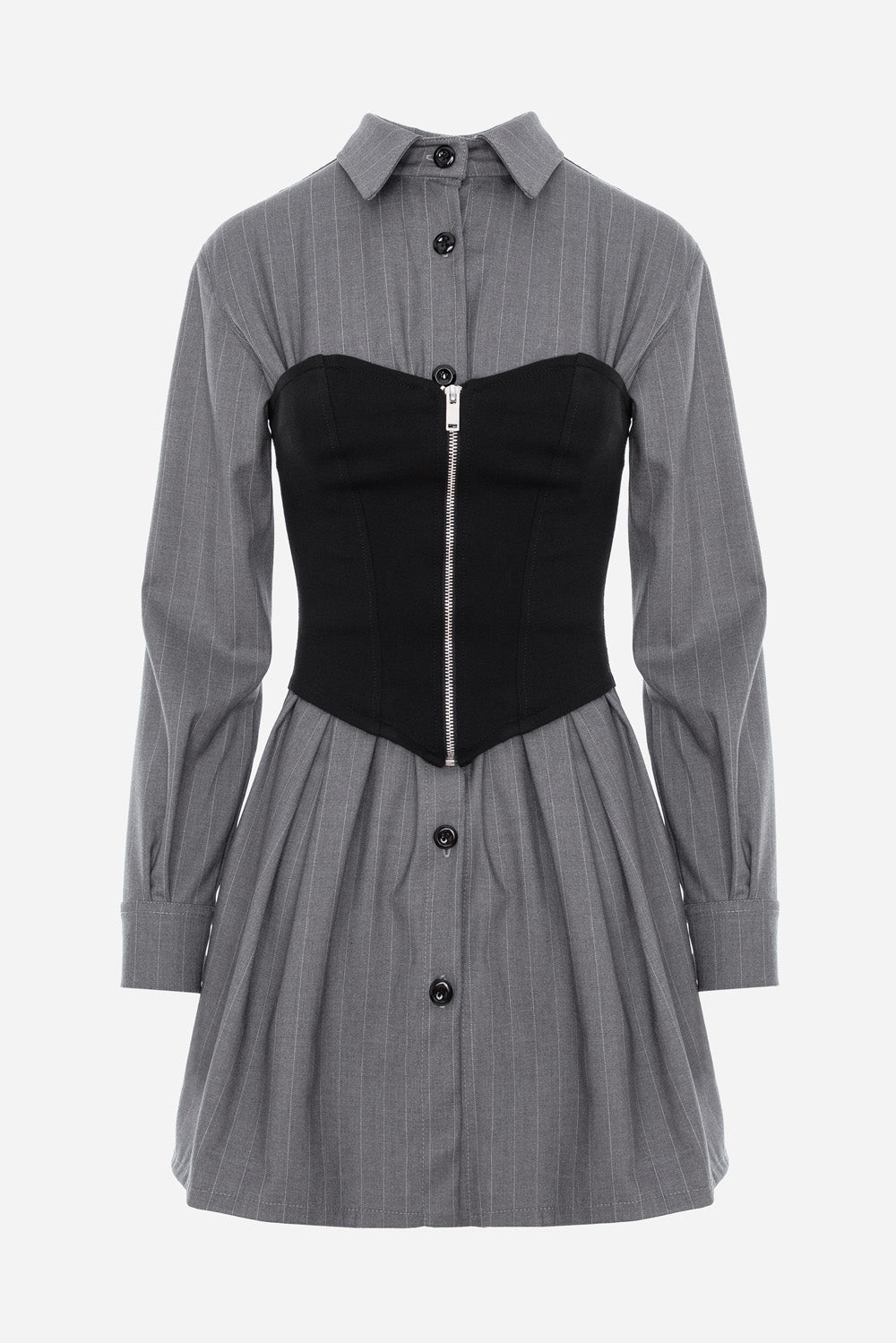 Maris Grey Mini Shirt- Dress