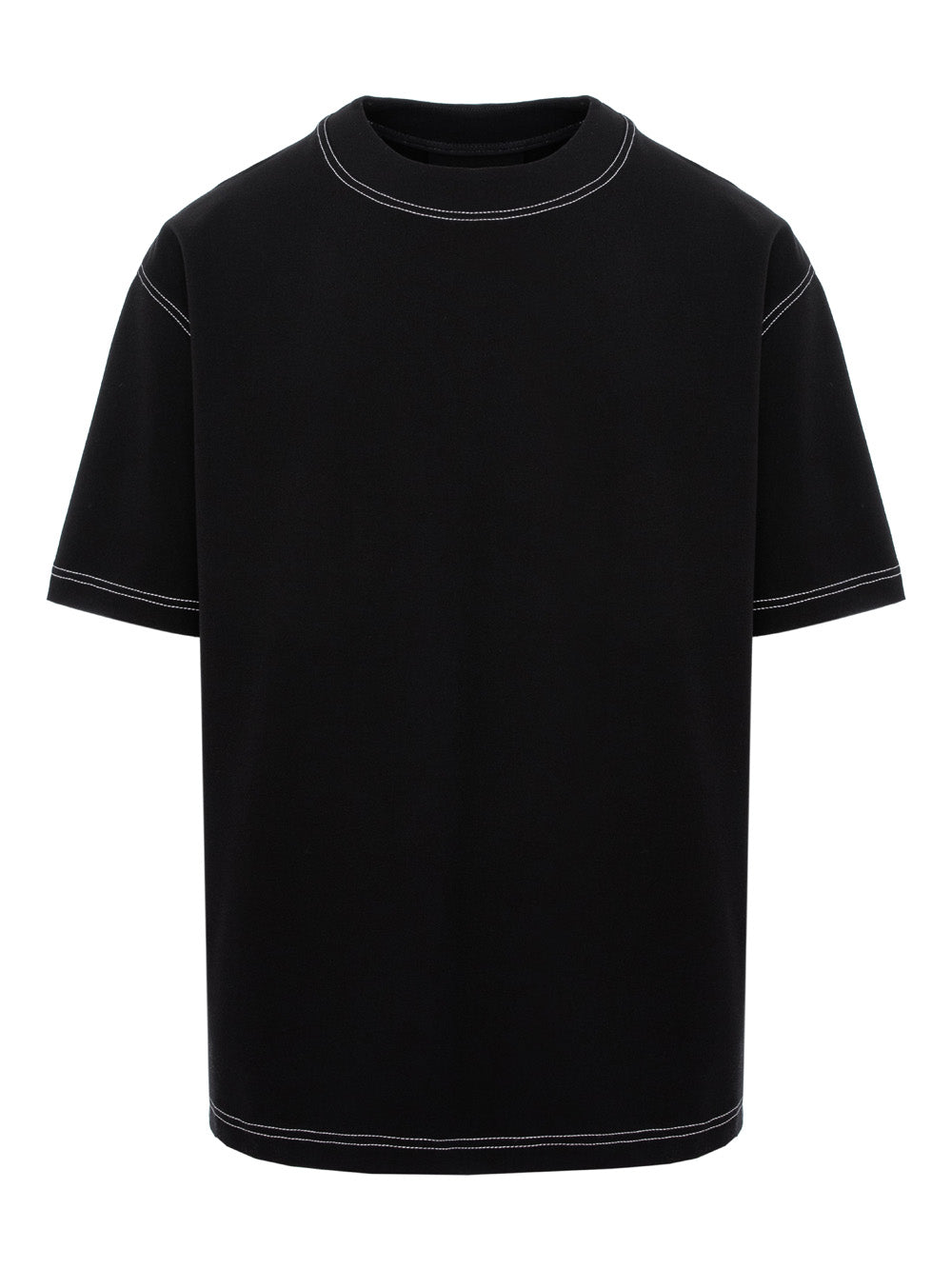 Khan Black T-shirt with decorative stitching