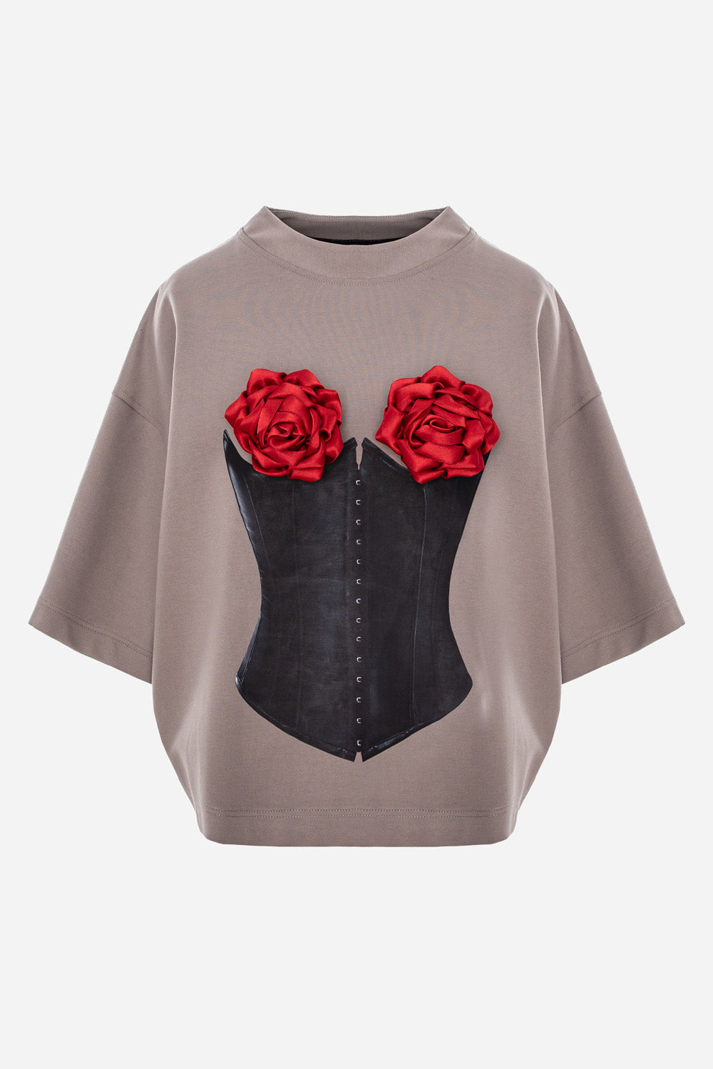 Belle with floral applique beige T-shirt W