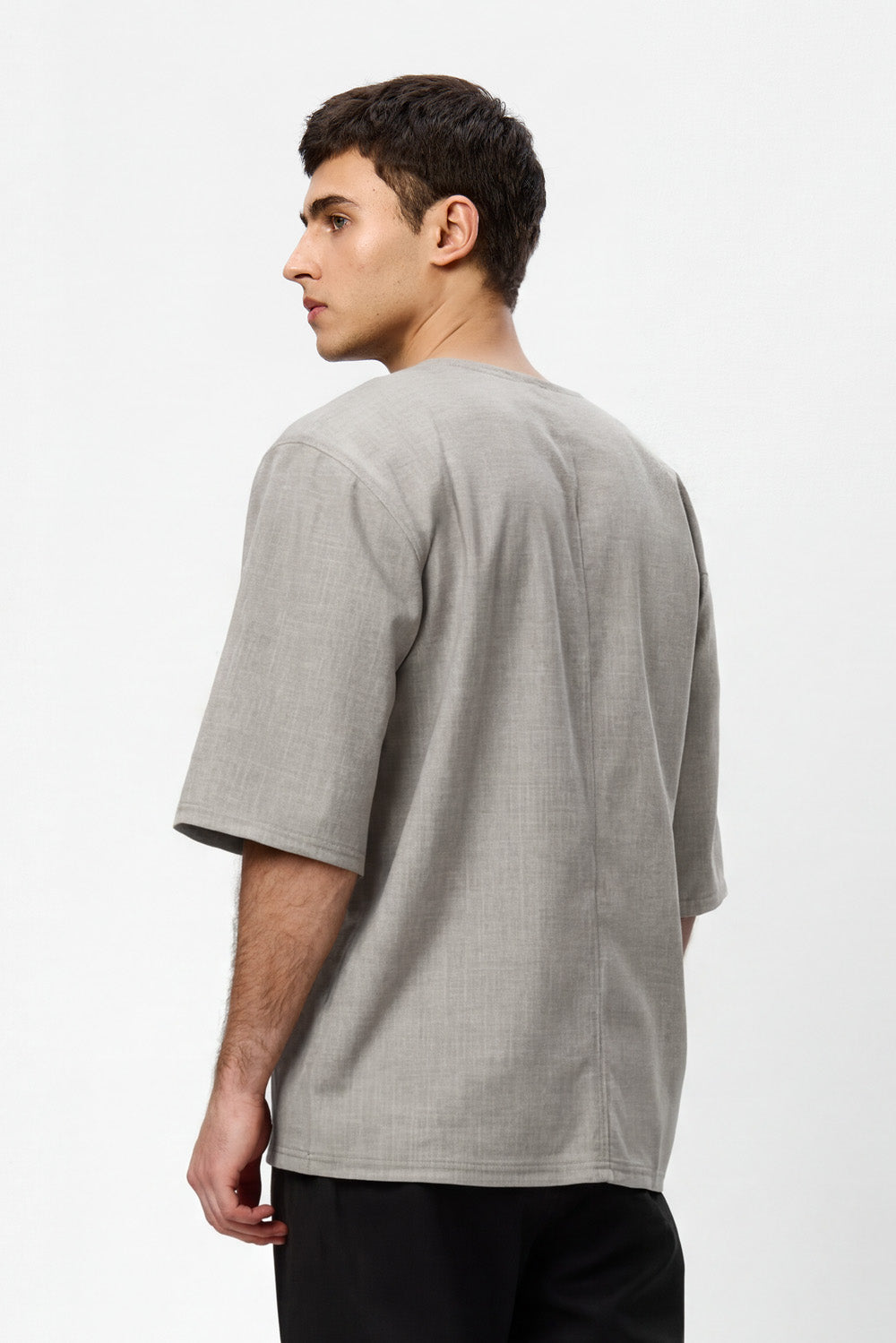 Thom black melange cloth T-shirt