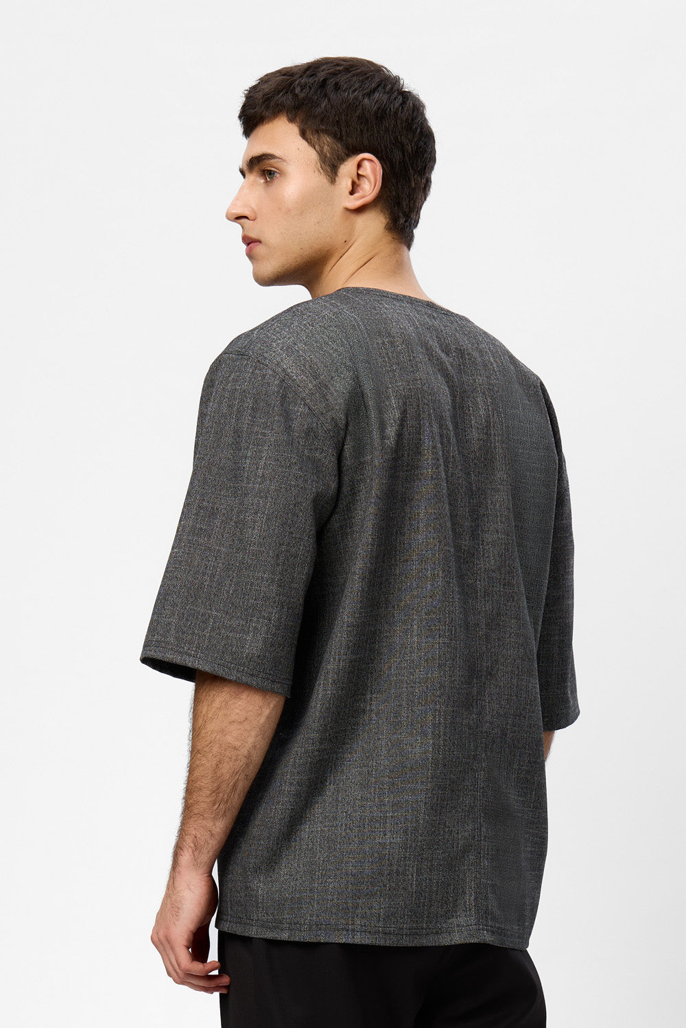 Thom black melange cloth T-shirt