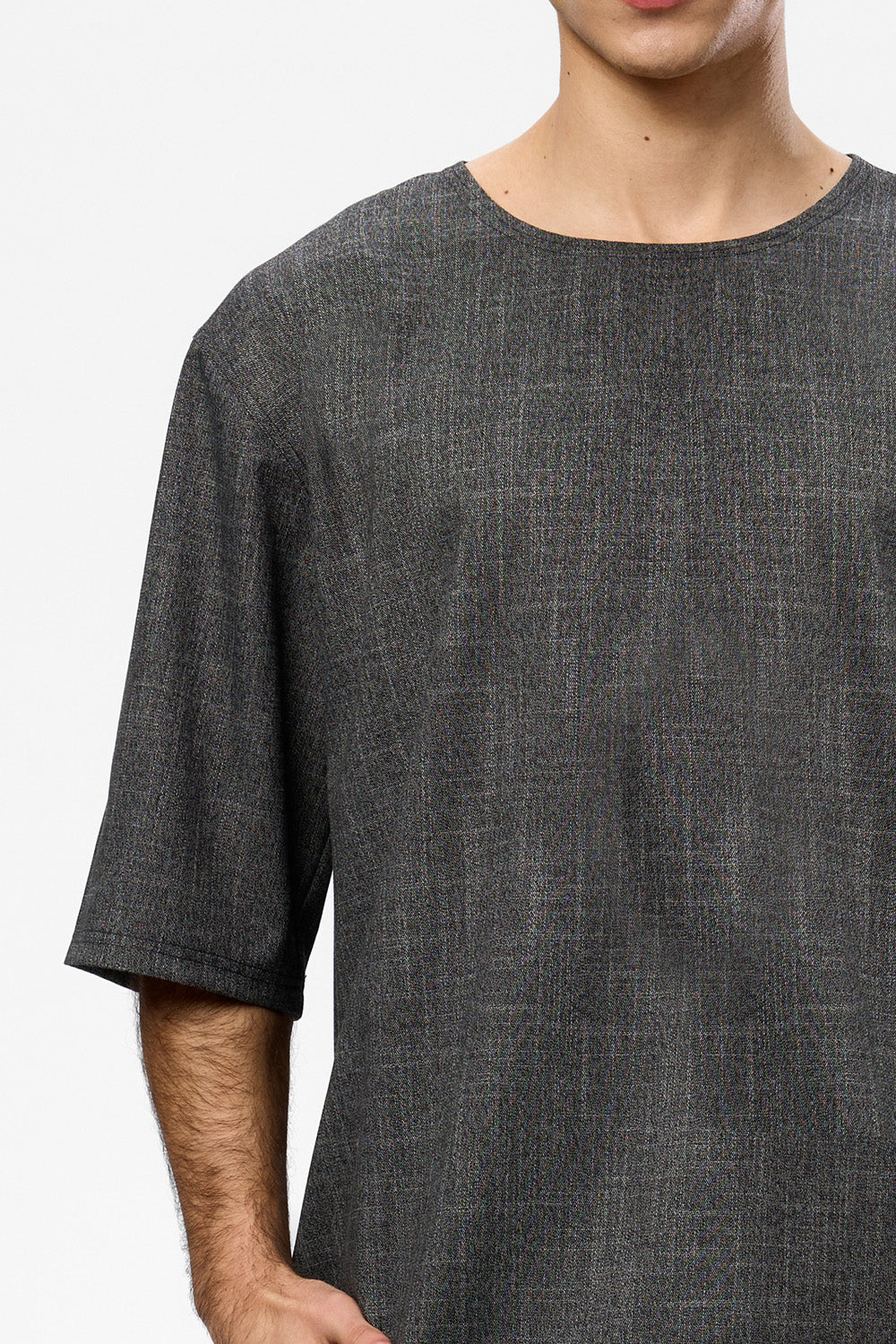 Thom black melange cloth T-shirt