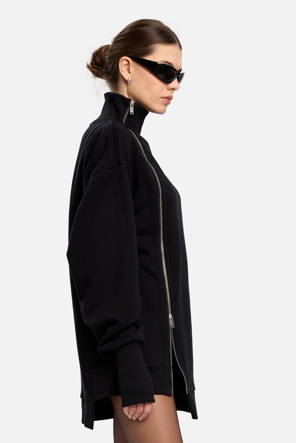 Rochie Bipolar cu fermoar dublu| Femei | Negru | Stil Modern & Elegant | Confort & Funcționalitate | Atelier Hamza