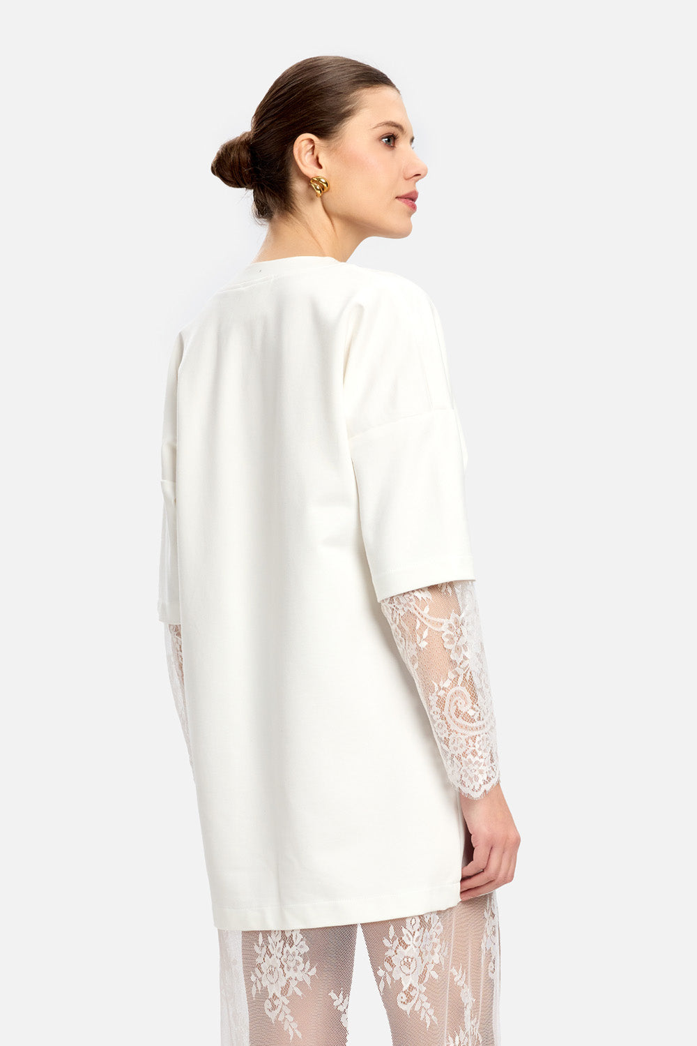 Rochie Venice cu fustă și mâneci din dantelă | Femei | Alb | Stil Modern & Elegant | Confort & Funcționalitate | Atelier Hamza