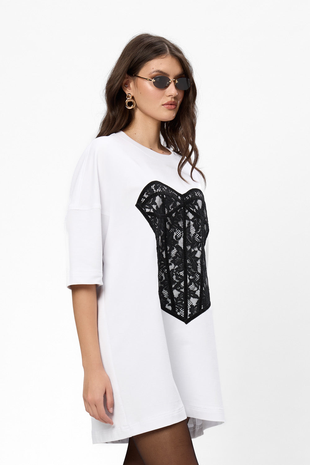 Silhouette Stitched Corset White Dress