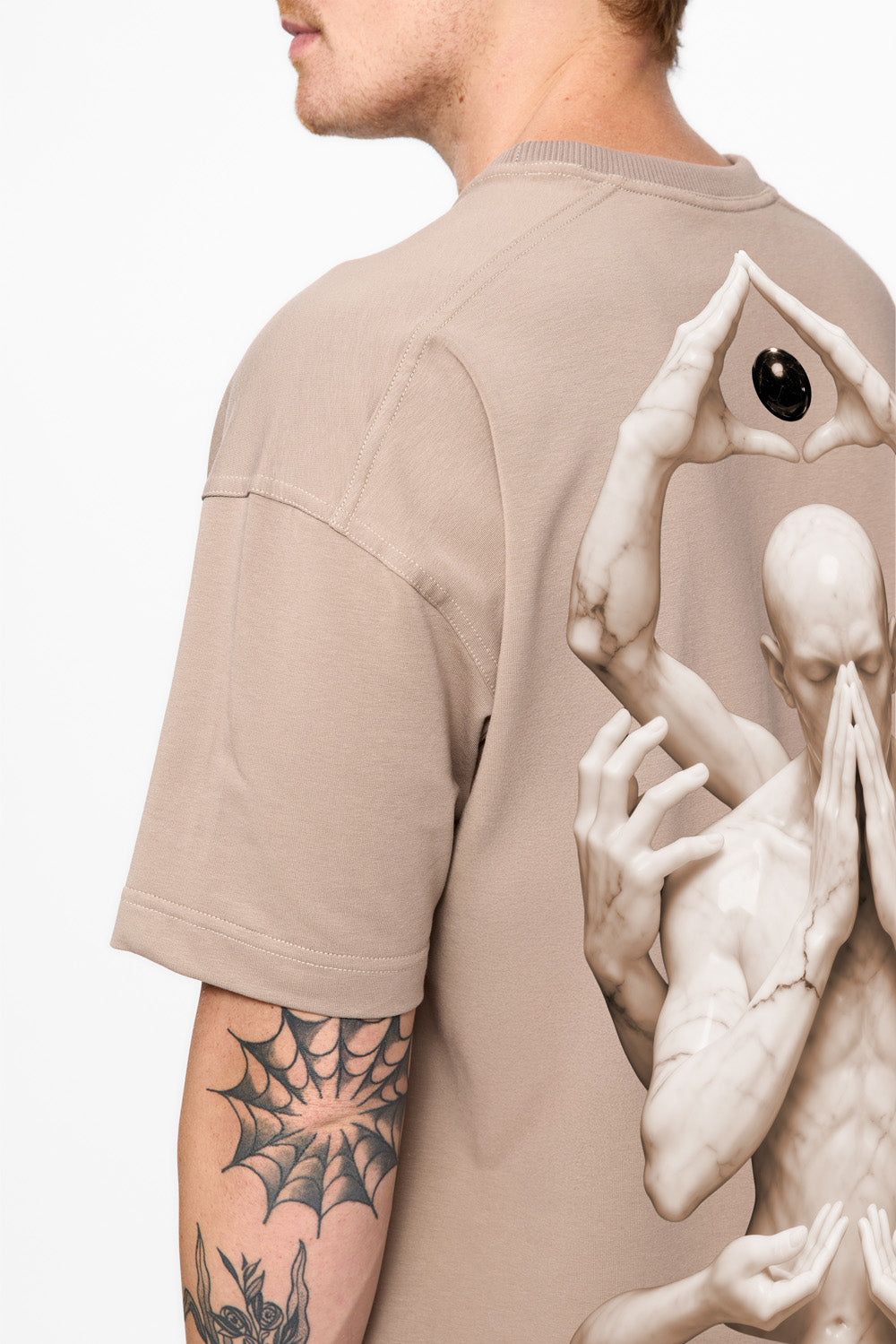 Triangle Printed Beige T-shirt