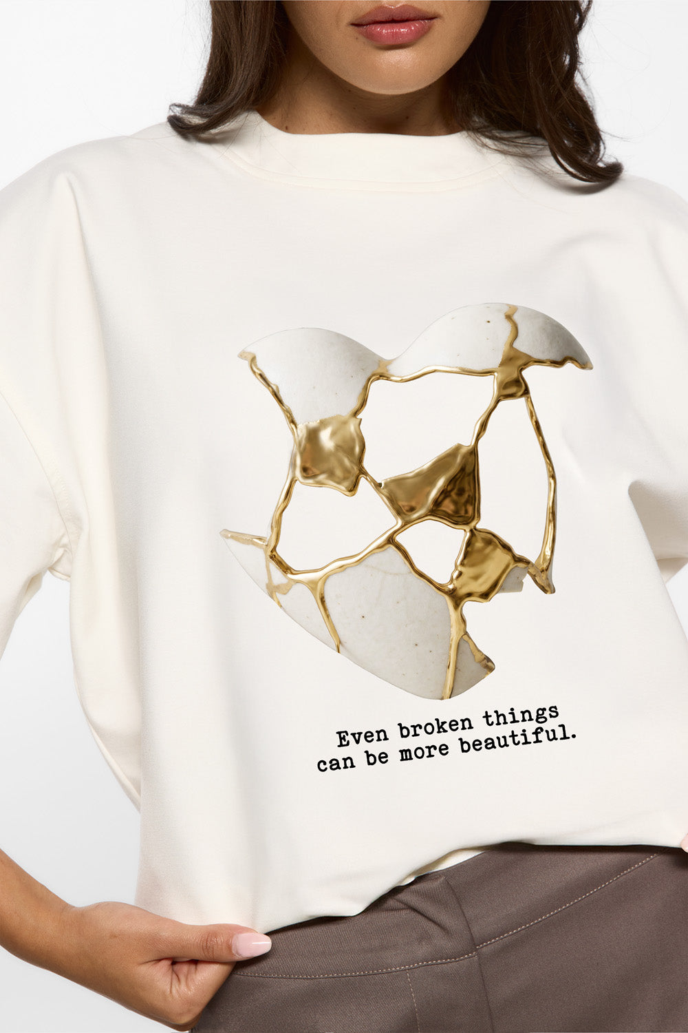 Charmante drukowana koszulka w kolorze Off-White W