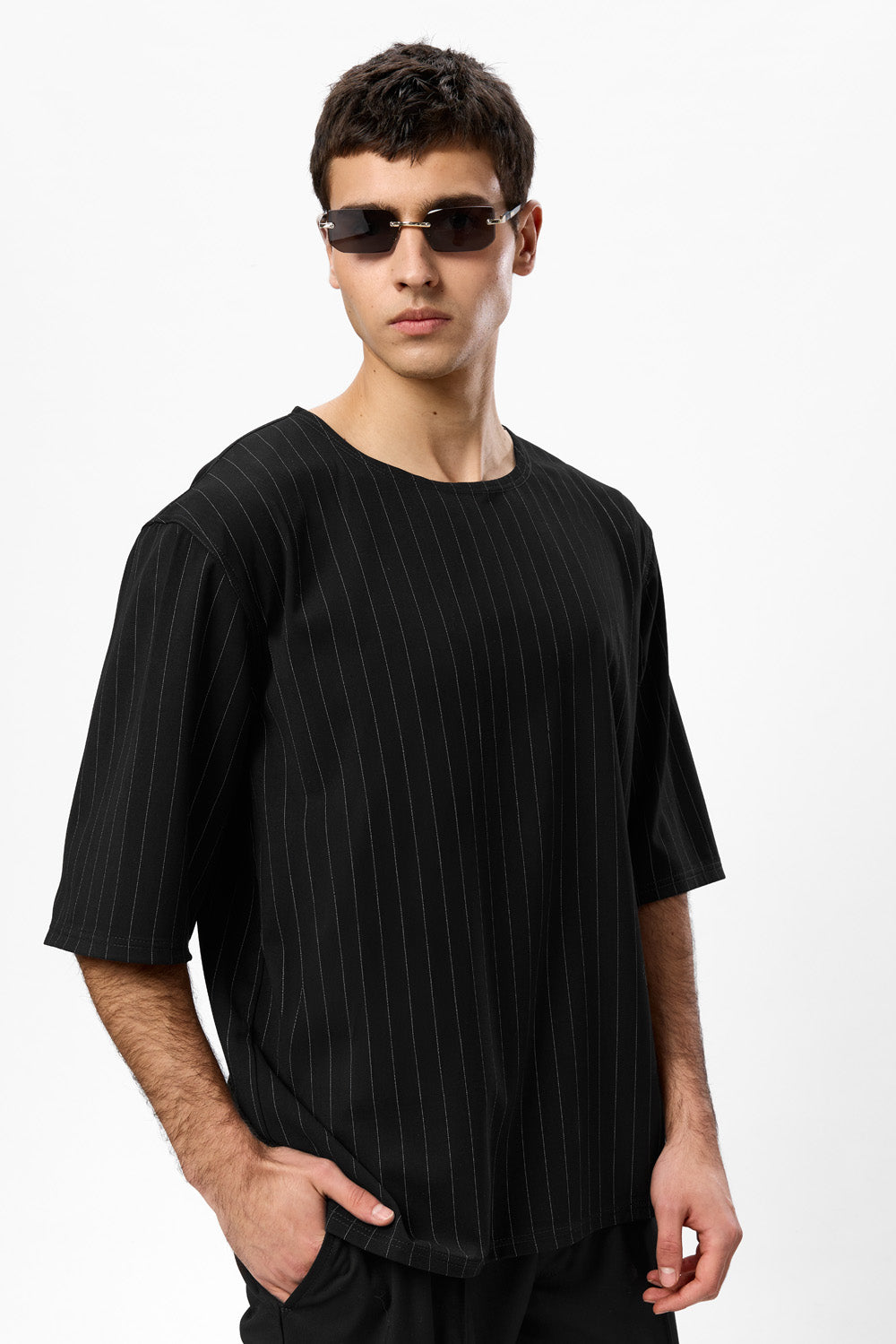 Thom striped black cloth T-shirt