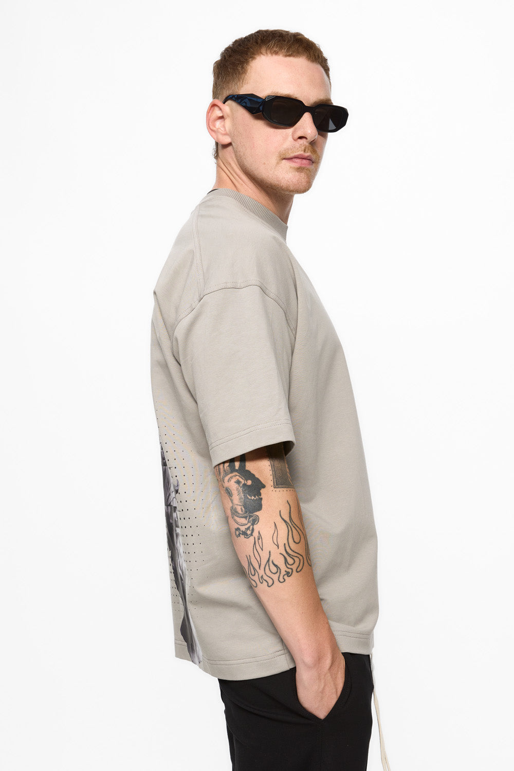 Ruh Printed Grey T-Shirt