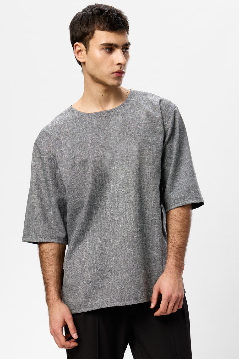 Thom grey melange cloth T-shirt