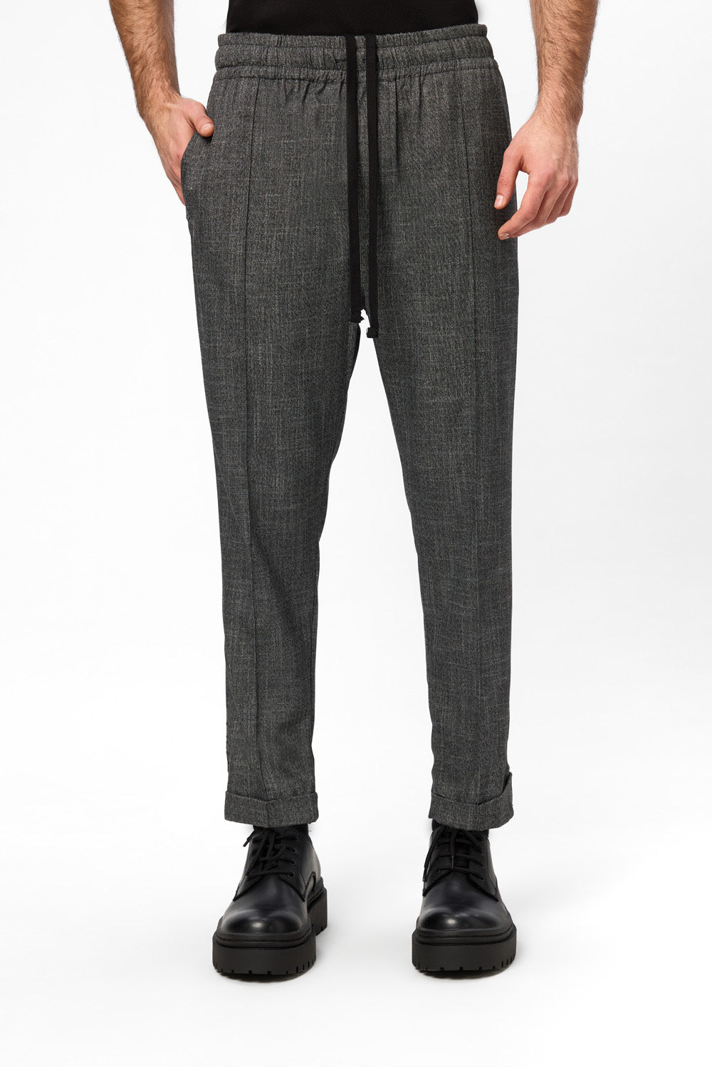 Thom Grey Melange Cloth Pants