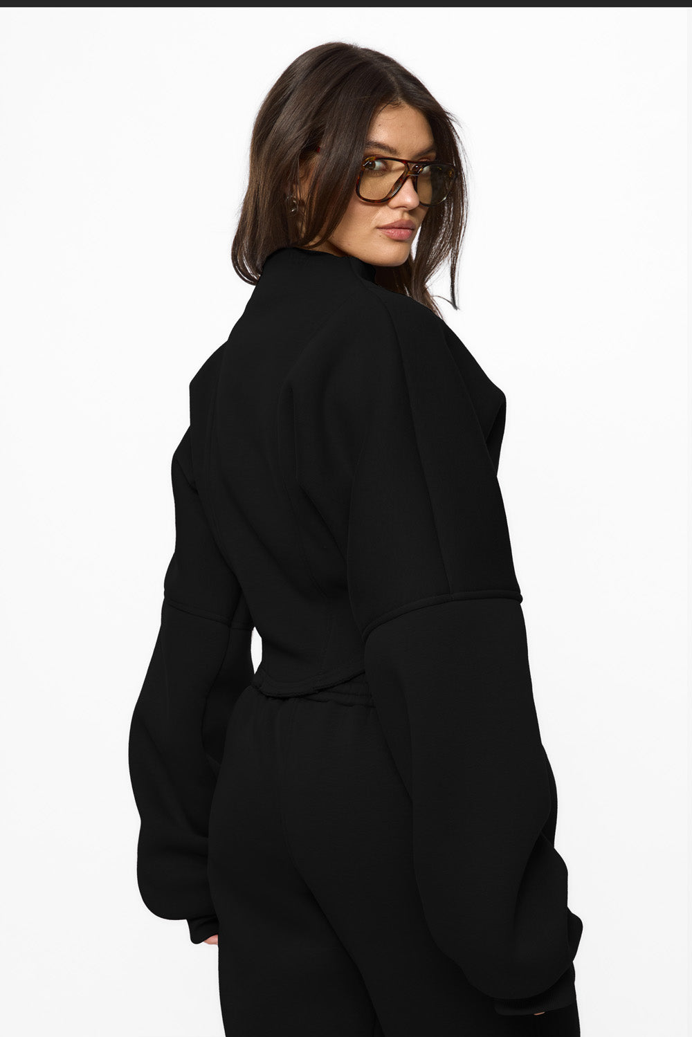 Goddess Black Corset fleece Turtleneck