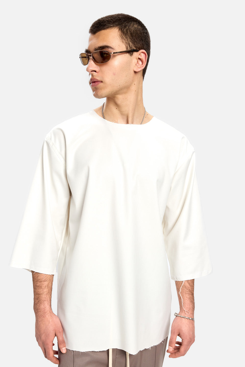Tricou din stofa Thom | Bărbați | Alb | Stil Modern & Elegant | Confort & Funcționalitate | Atelier Hamza