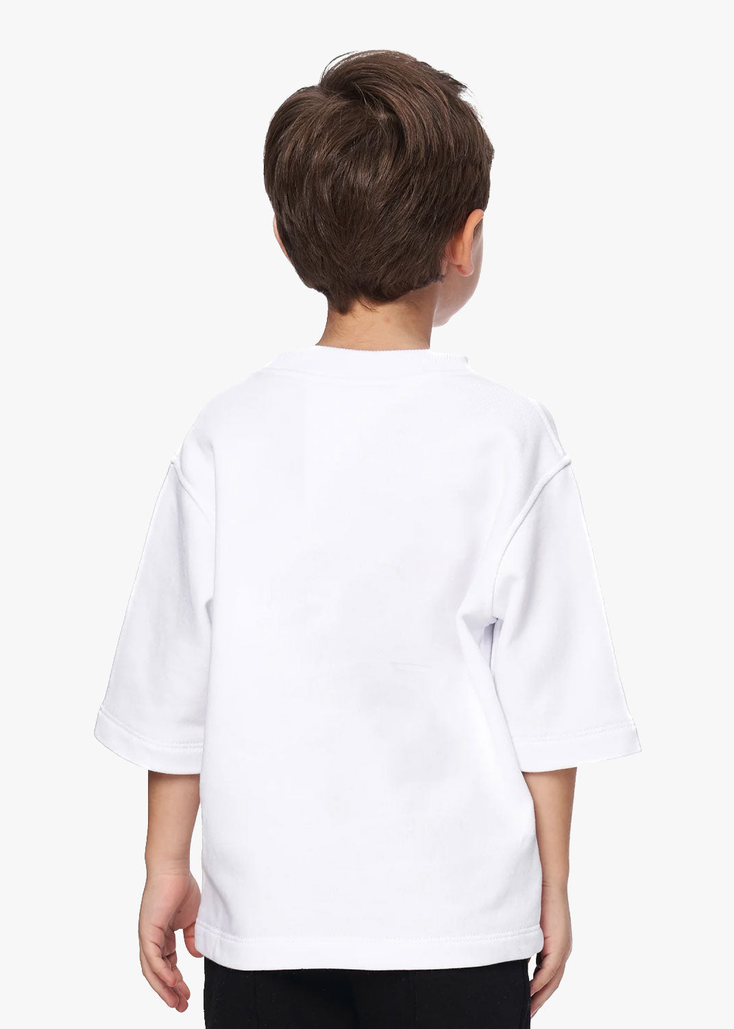 Tricou alb copii "Teddy Bear" cu design ursuleț, mânecă lungă, jucăuș, Atelier Hamza