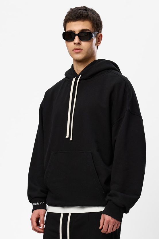Blacky V2 Black Cotton Hoodie