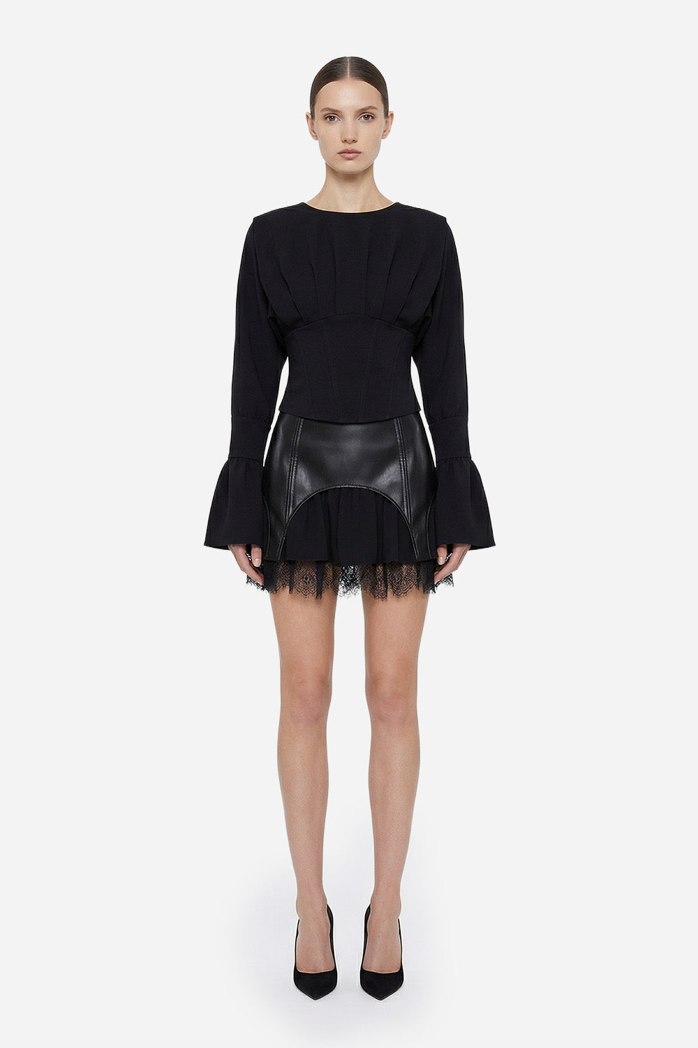 Spódnica Black Swan z paskami do pończoch