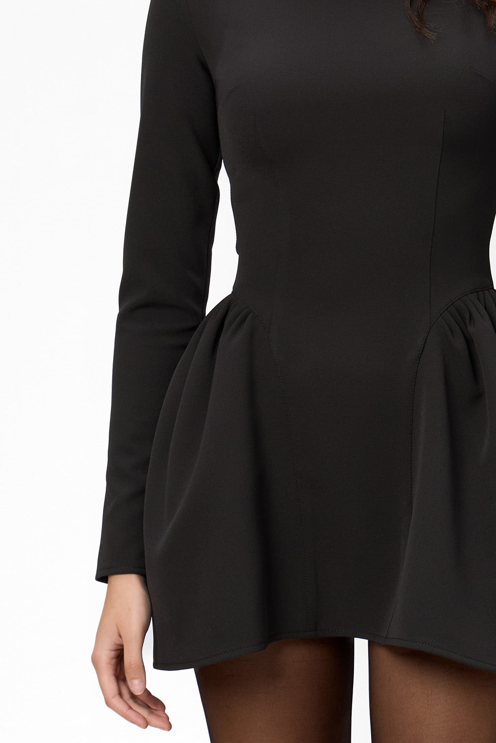 Czarna bluza z kapturem Karol z gorsetem