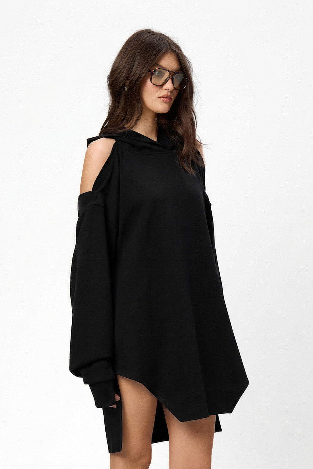 Fragile Riana Black Hoodie-Dress