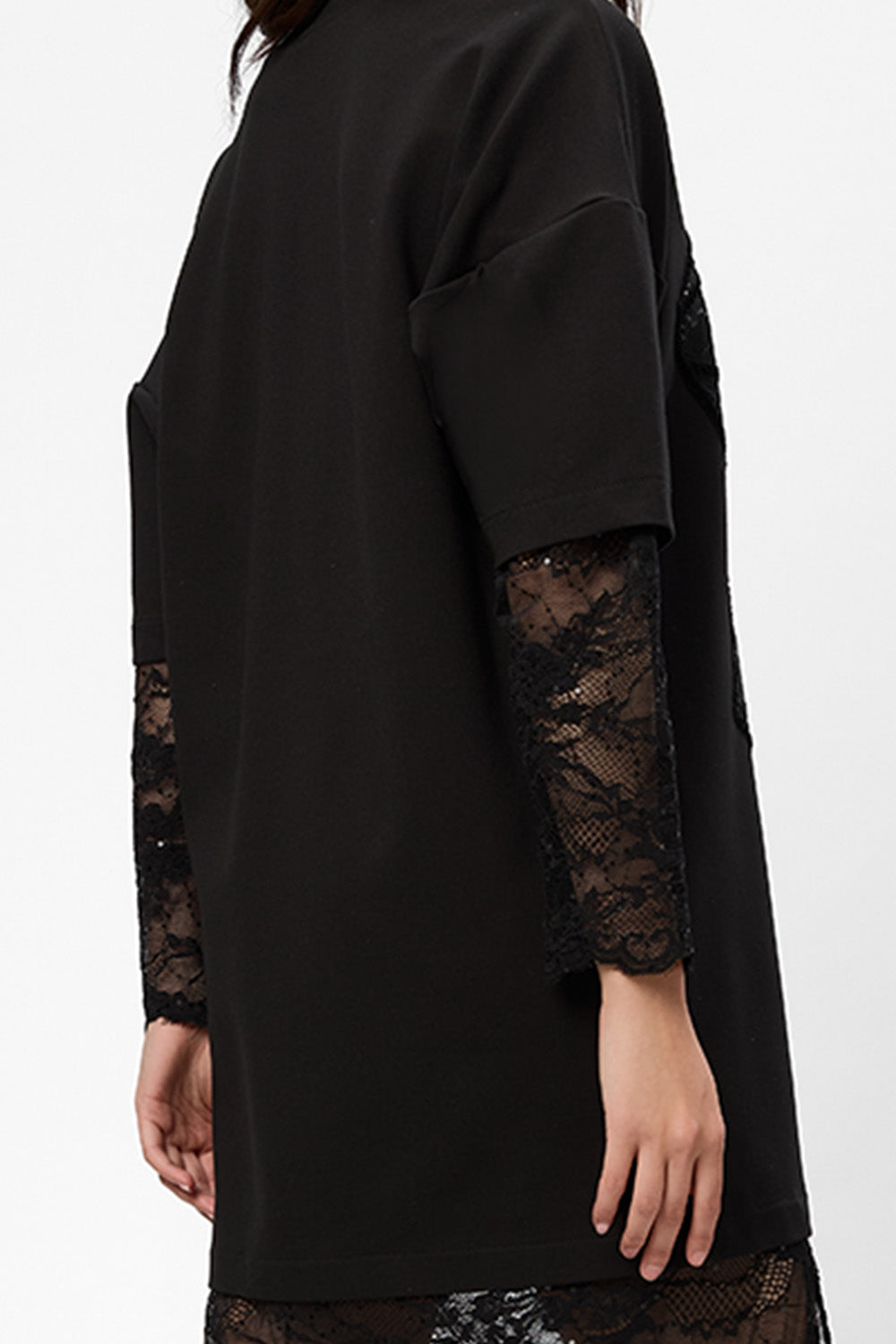 Venice black Dress with lace and rhinestones corset