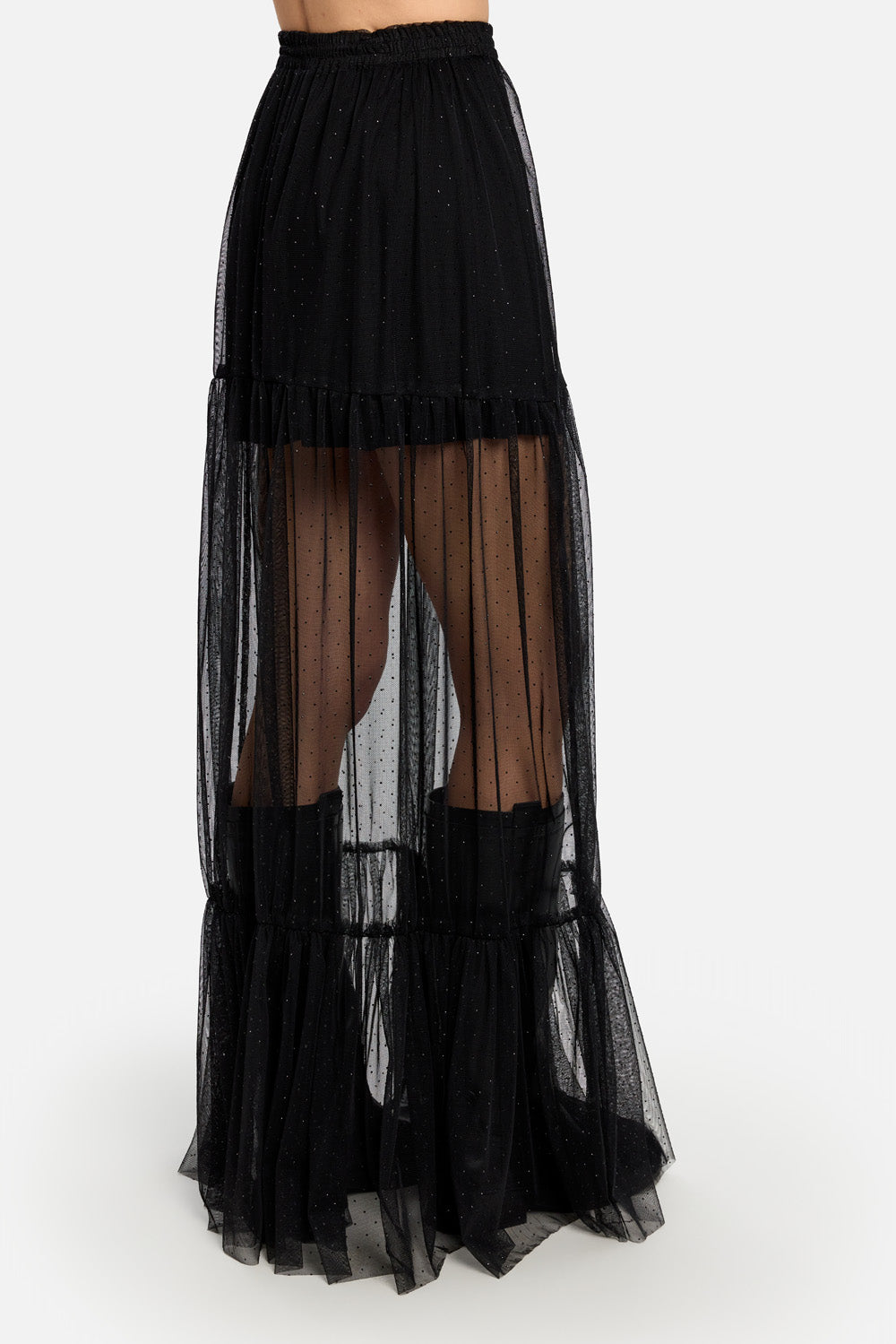 Fustă Siren cu dantelă și strasuri aplicate | Femei | Negru | Stil Modern & Elegant | Confort & Funcționalitate | Atelier Hamza