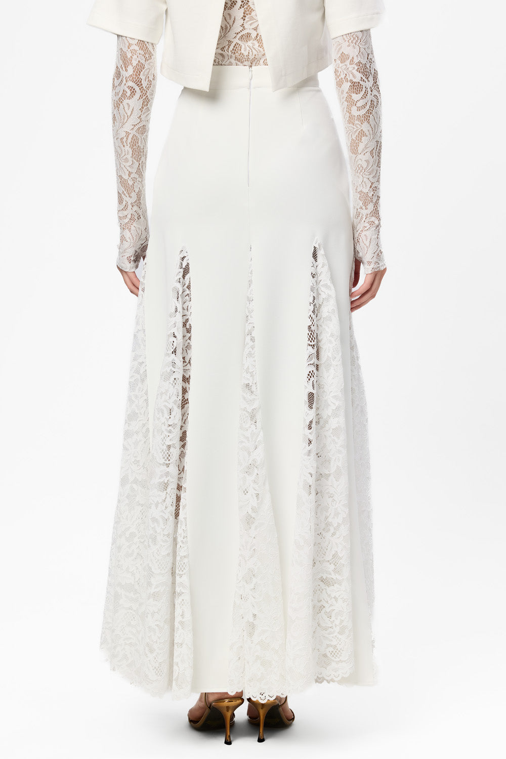 Spódnica Snowflake z czarnymi koronkami