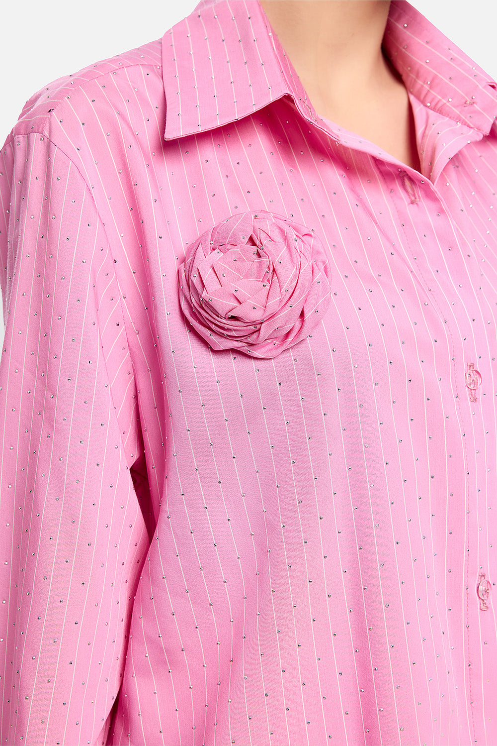 Capri Poplin set with applied rhinestones