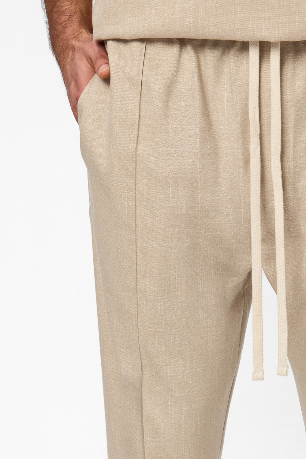 Thom Beige Melange Cloth Pants