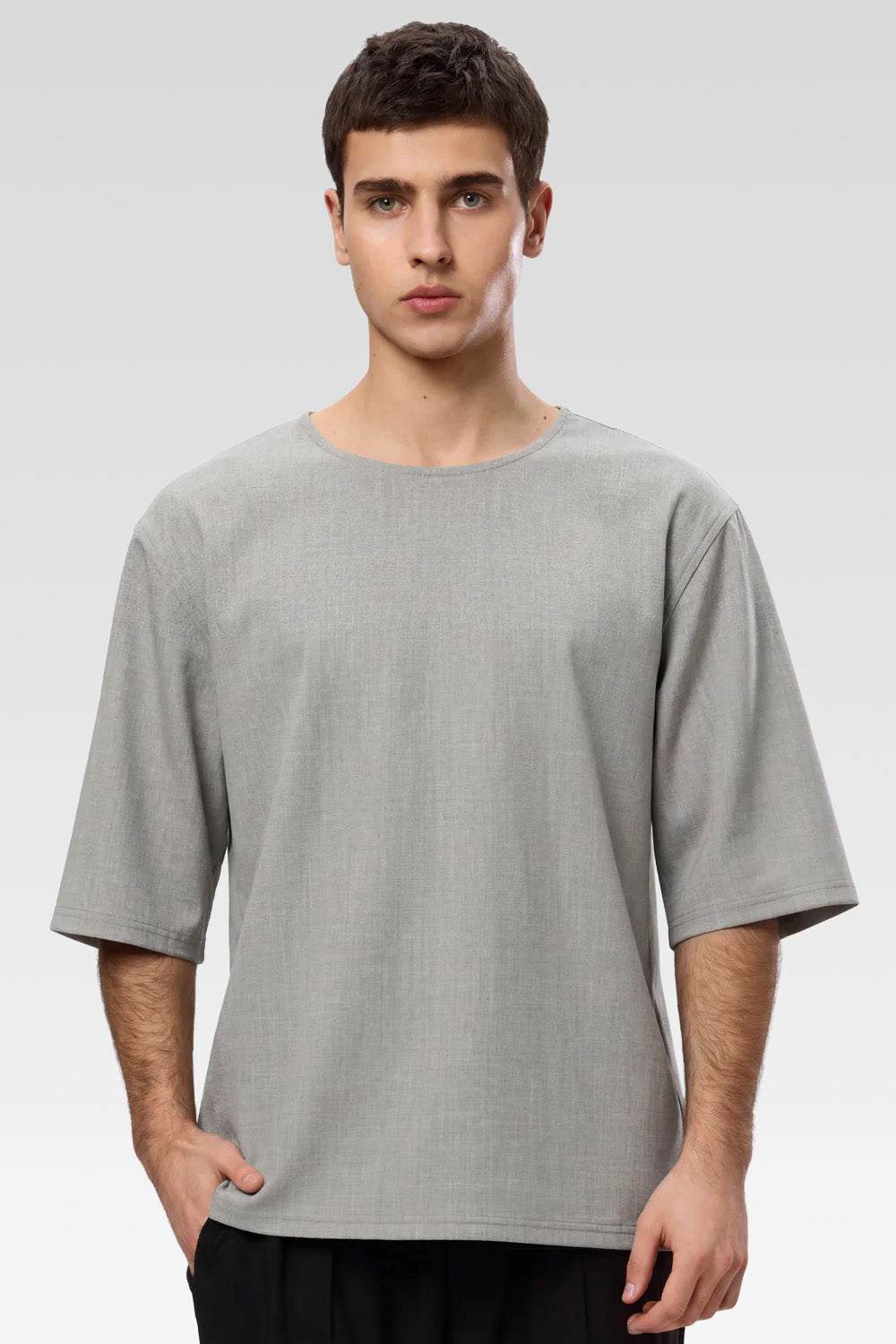 Thom black melange cloth T-shirt