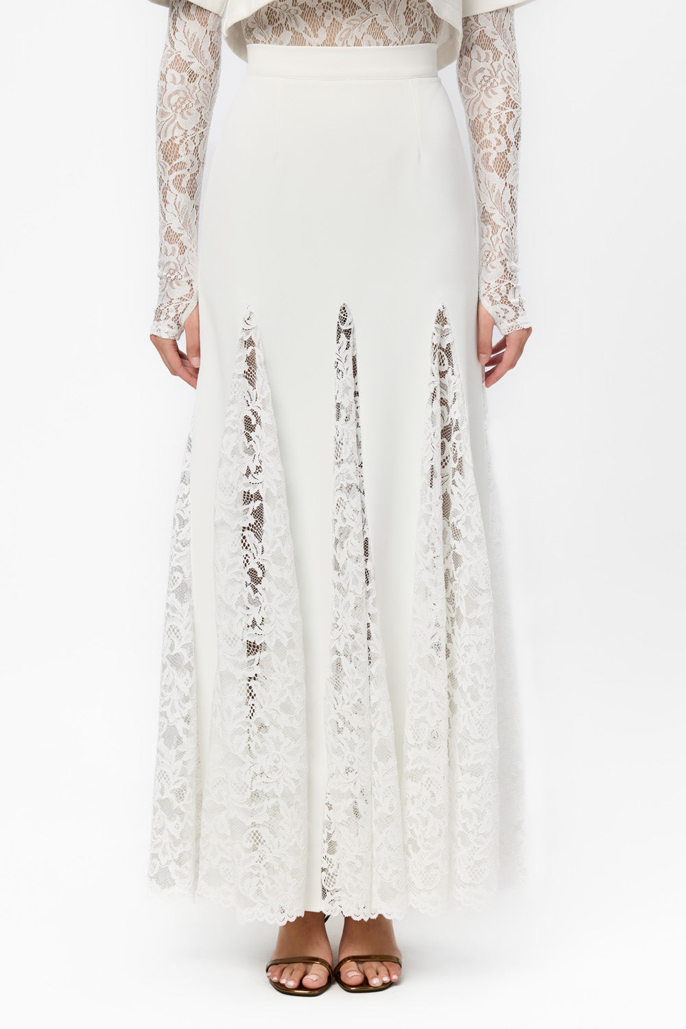 Spódnica Snowflake z czarnymi koronkami